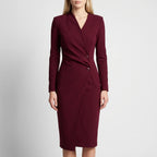 Women’s Long Sleeve Wrap Midi Dress