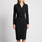 Women’s Long Sleeve Wrap Midi Dress
