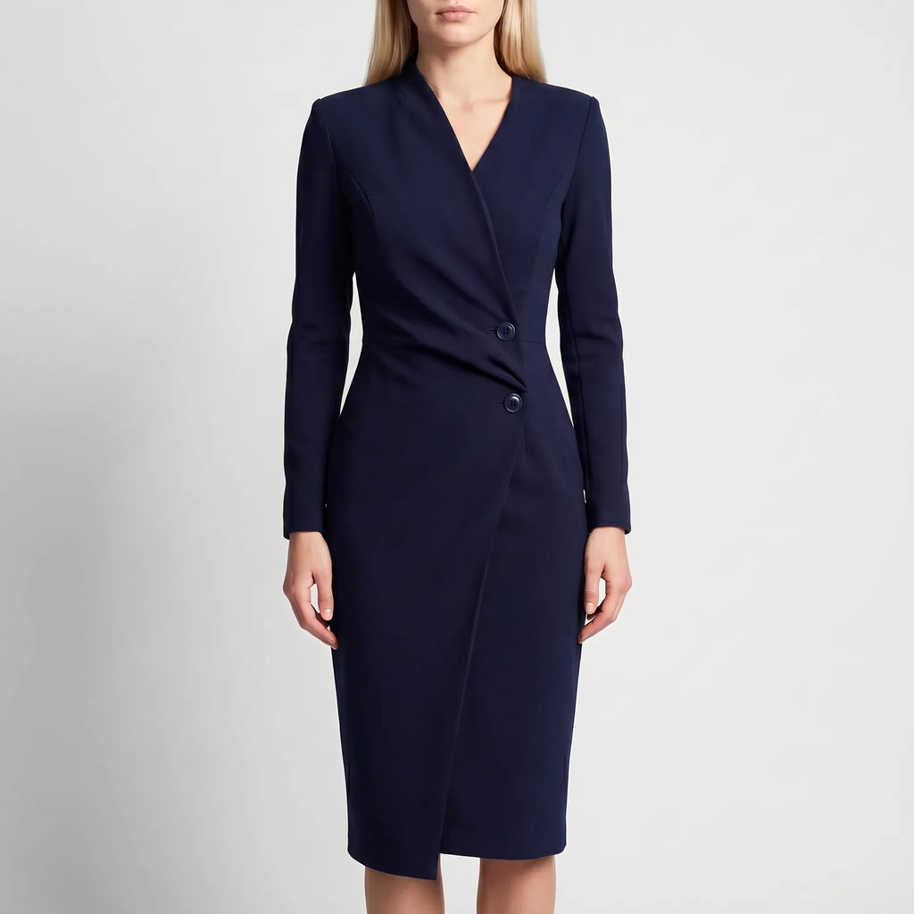 Women’s Long Sleeve Wrap Midi Dress