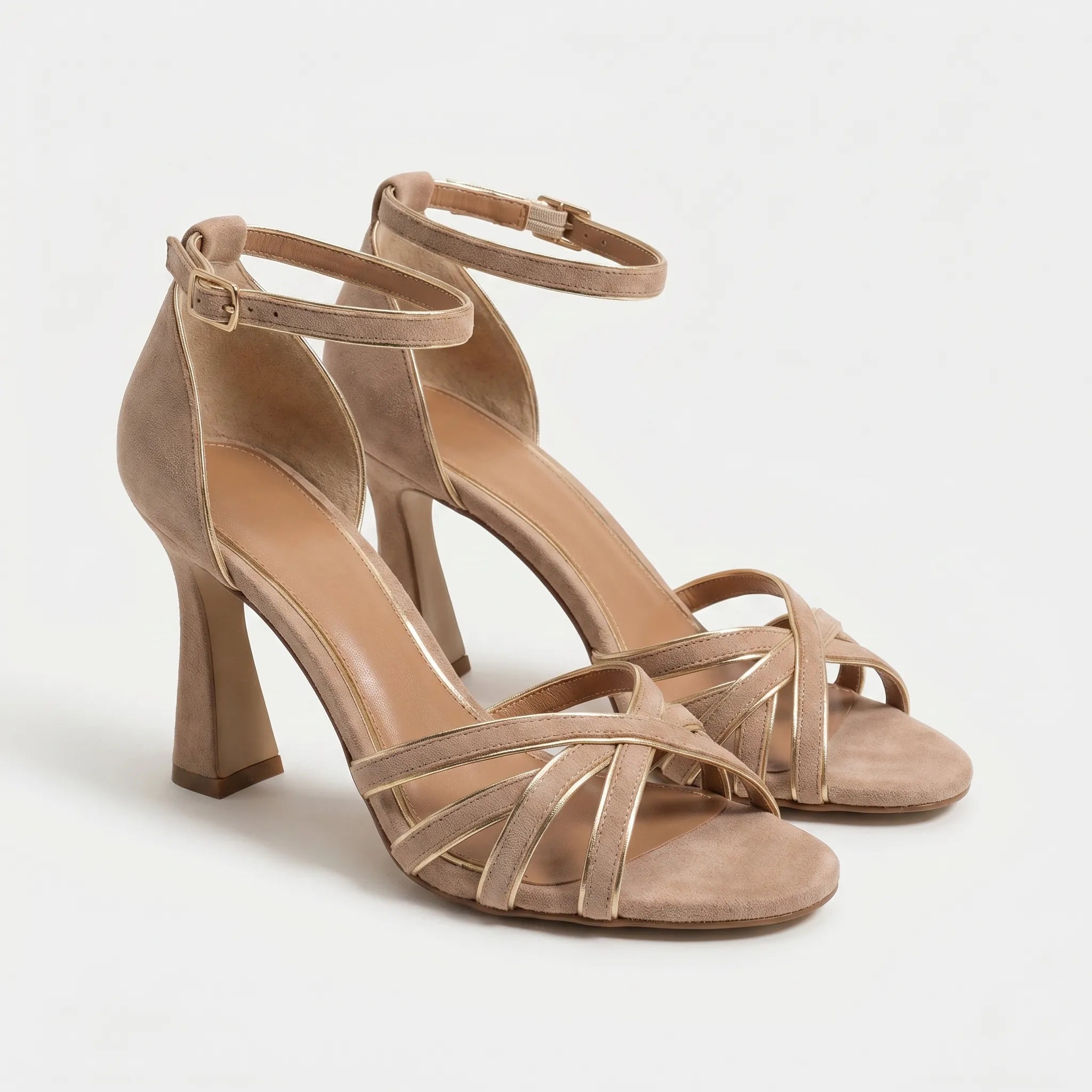 Women's Strappy Block Heel Sandals with Ankle Strap